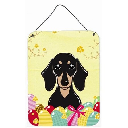 Carolines Treasures Carolines Treasures BB1897DS1216 Smooth Black & Tan Dachshund Easter Egg Hunt Wall or Door Hanging Prints BB1897DS1216